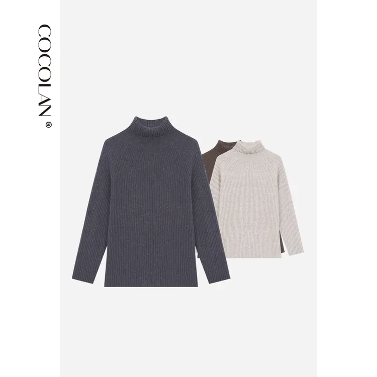 COCOLAN【风信子】100绵羊毛高领羊毛衫女打底衫CL8MY1283