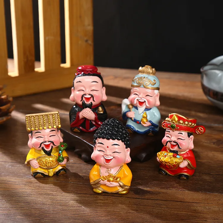 5方神仙财神爷摆件创意装饰品玄关电视柜店铺开业乔迁礼品