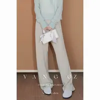 YANG GZ【线性之美】垂感高弹宽松显瘦针织直筒裤女 GZ667#N5134901