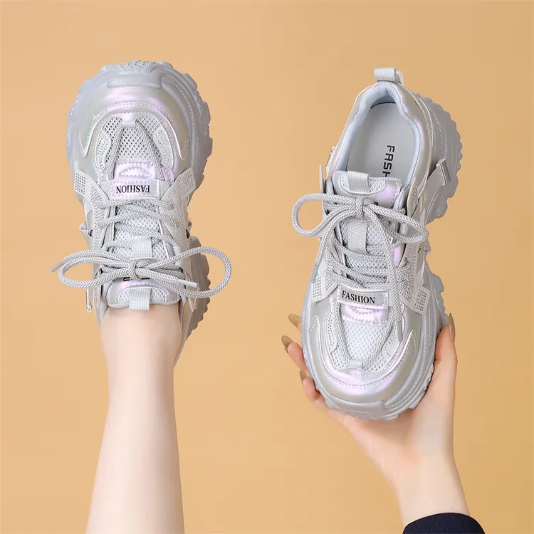 老爹鞋女款2025新款春秋款百搭增高厚底显脚小洋气休闲运动单鞋41