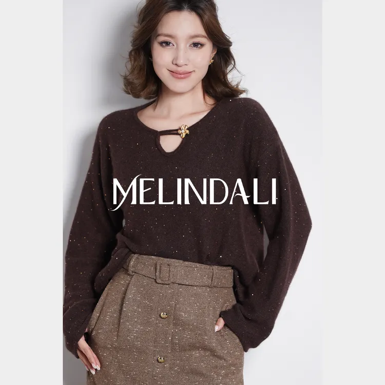 Melinda Li【火树银花】绵羊毛山羊绒复古氛围感亮片针织衫毛衣