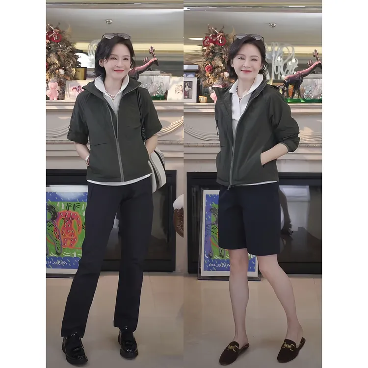 我是摩羯 徒步夹克 空气感泡泡格纹肌理多功能早秋H型外套