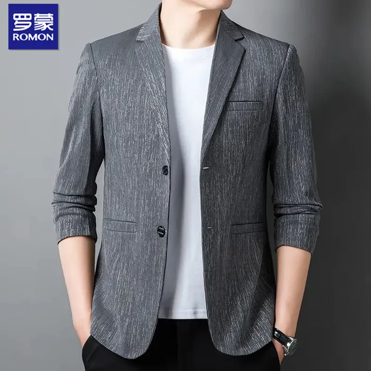 罗蒙休闲西服男款春秋季韩版修身单西商务休闲高级感男士西装外套