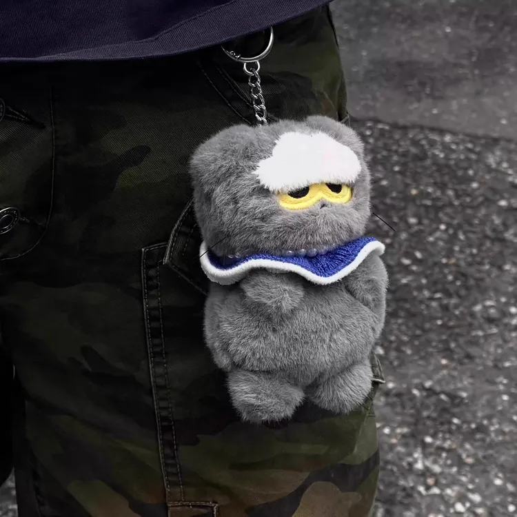 权志龙zoa联名蓝灰猫玩偶毛绒挂件钥匙扣包包装饰应援礼物纪念品