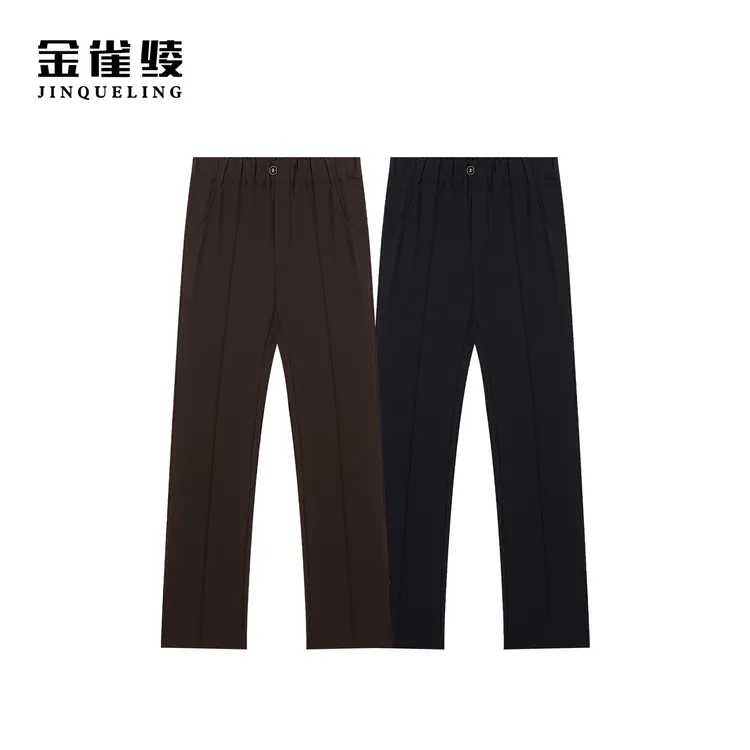 【加绒蜜蜂裤】秋冬新款时尚百搭显瘦阔腿侧开叉加绒长裤B23118