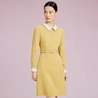 【晨粉专享价】含三醋酸25初秋减龄显瘦直筒裙商务通勤长袖连衣裙