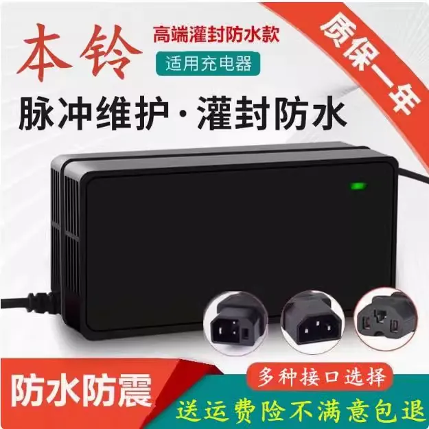 适用于本铃电动车电瓶灌封防水充电器48V12AH60V20A72V新国标公插