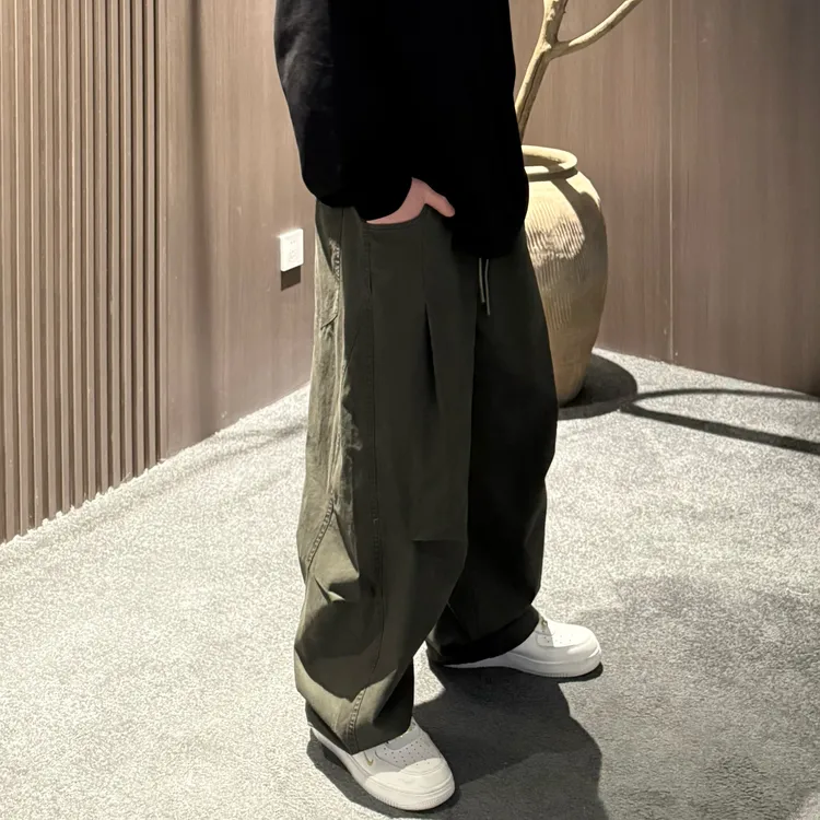 AAL2025春季新品男士时尚百搭休闲宽松裁剪伞兵松紧直筒裤6131