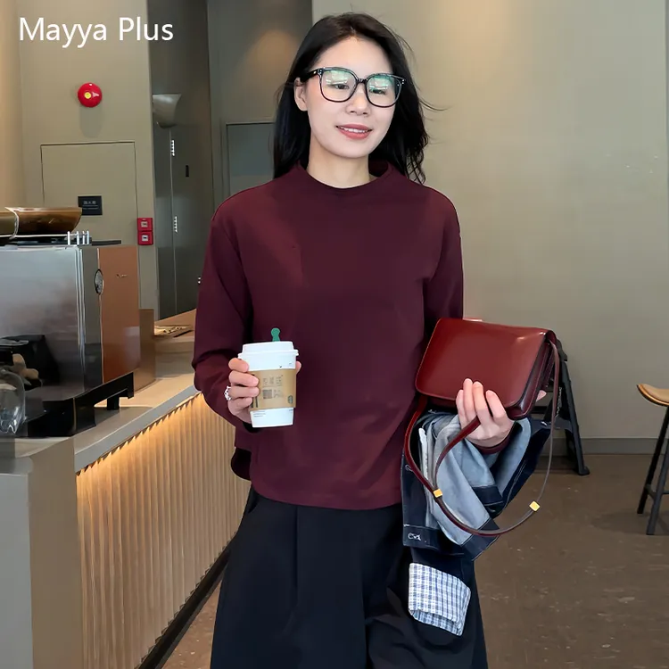 【微醺】MayyaPlus麦芽定制流光风气质圆领正肩打底T恤上衣32537212