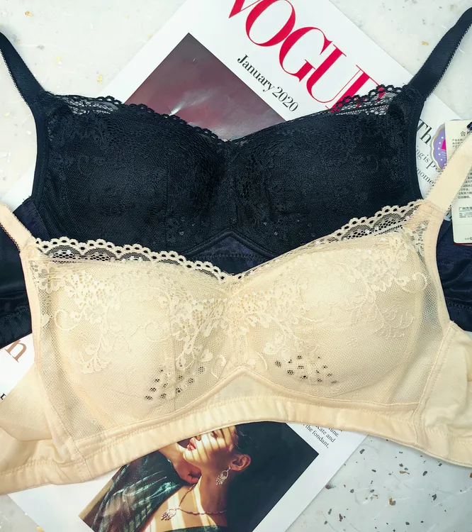 无钢圈文胸舒适透气聚拢调整型女士内衣蕾丝美背性感夏季薄款上托