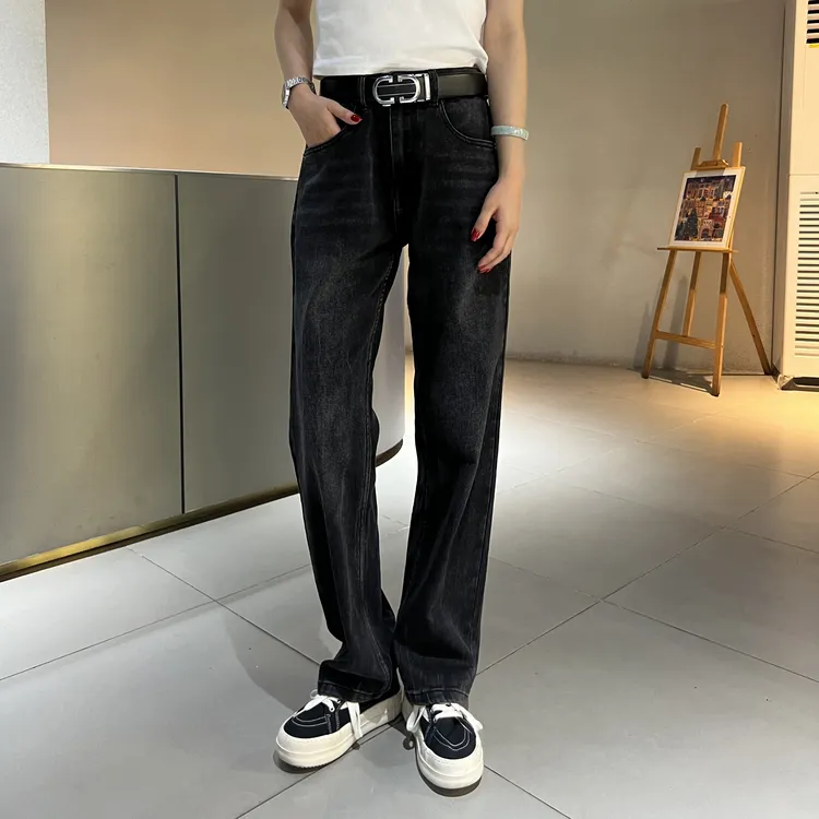 【逸潮】长裤复古拉链男常规款水洗牛仔裤宽松百搭时尚-812
