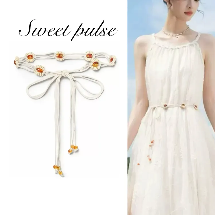 波西米亚风腰带链编织腰带连衣裙腰带流苏装饰腰封女腰带配饰