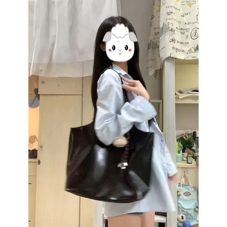 韩系小众复古软皮托特包包女2025新款大容量单肩腋下包上班通勤包