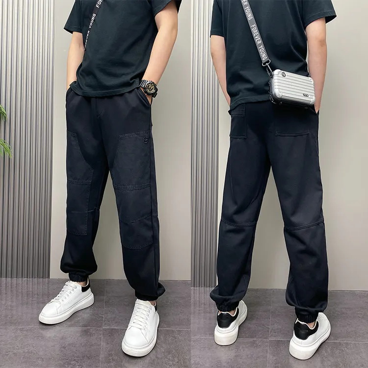 渐变色潮牌复古休闲卫裤男士2025秋季新款宽松青年痞帅束脚运动裤