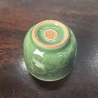 张华汉 梅子青青瓷狮子滚绣球主人杯100ml 