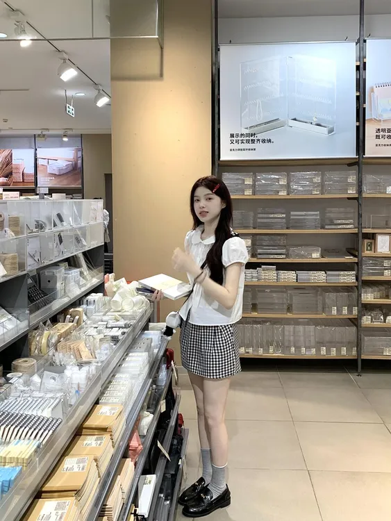 2025夏季新款韩系穿搭娃娃领法式衬衫上衣高腰格子半身裙套装女