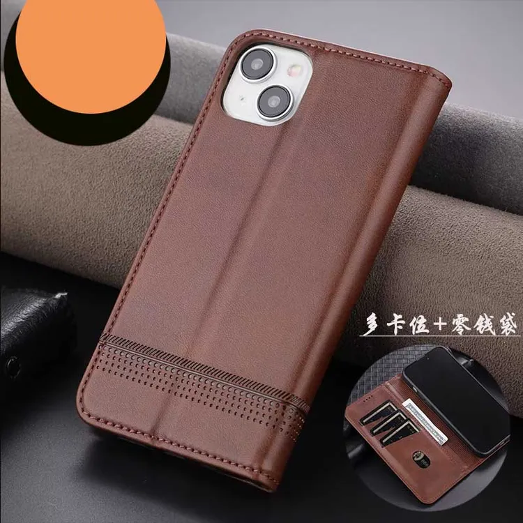 适用苹果iPhone14手机壳翻盖式皮套防摔插卡钱包款商务保护套新款