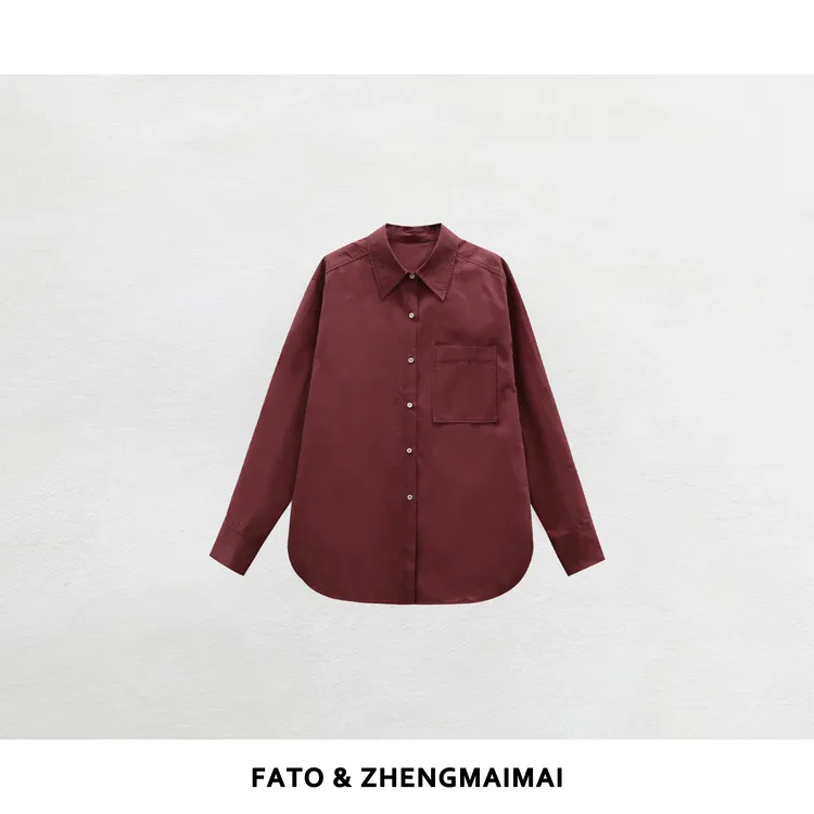 【郑买买】梅子酿 新款酷飒简约休闲百搭纯棉通勤风衬衫 YZ50808C1