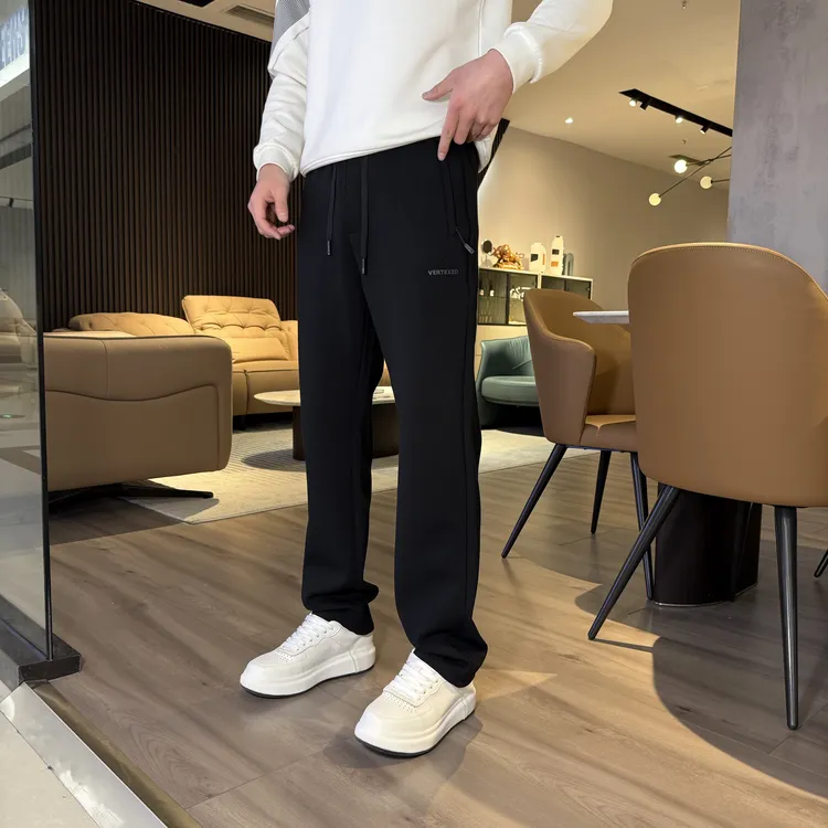 直筒裤加绒加厚男士秋冬季休闲裤百搭宽松弹力长裤显瘦弹力男裤