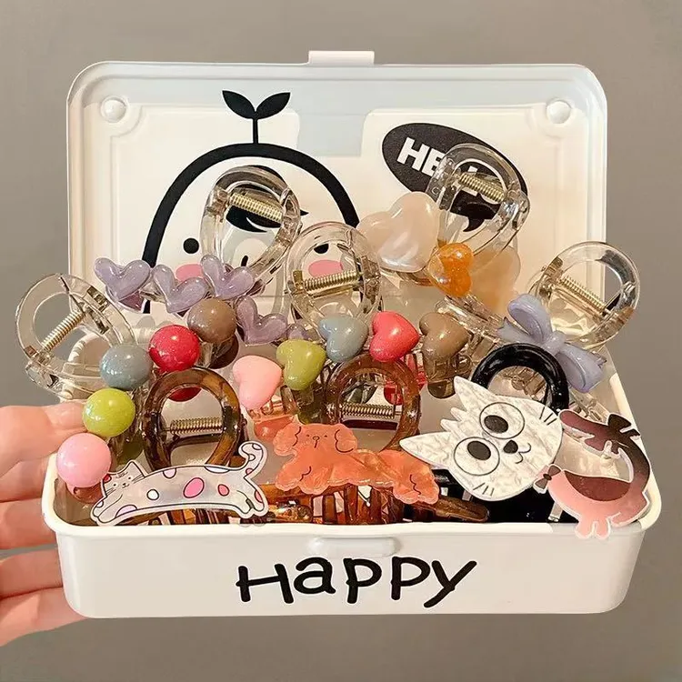 夏日~新款高级感鲨鱼夹气质爱心发夹女后脑勺超仙发抓夹