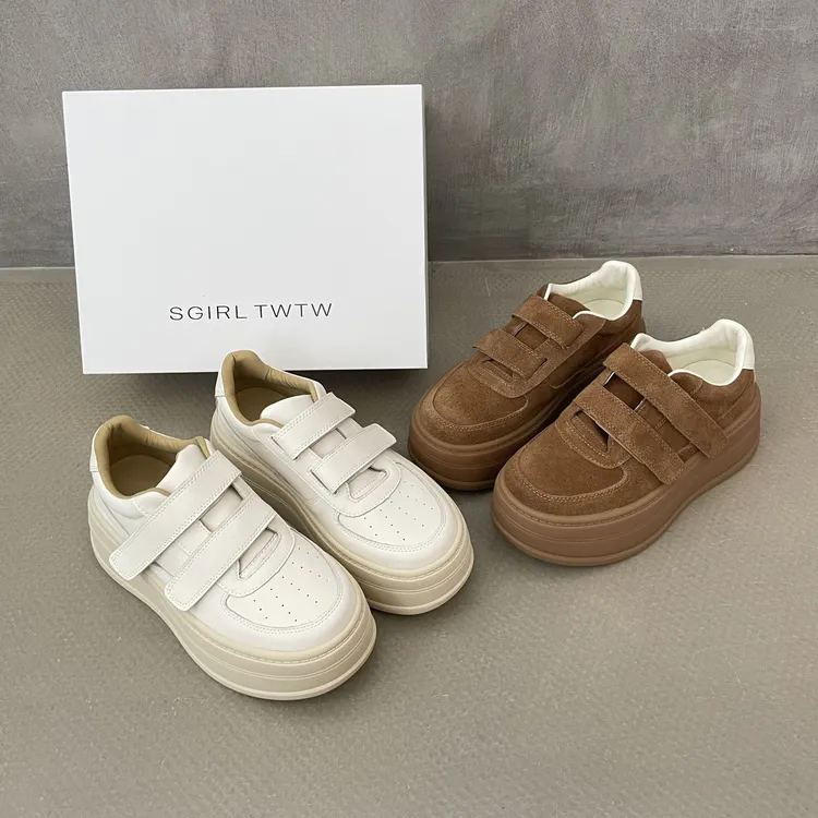 SGIRL TWTW简约魔术贴小白鞋新款百搭小个子松糕休闲板鞋潮J750-1