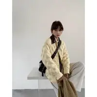 【刘噗噗】冬日开场白~复古拼皮衬衣款轻盈羽绒服25166