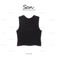 【SANSAN】气质鱼骨纹无袖休闲打底马甲DY-7729
