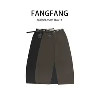 F.F秋季常规裤高腰休闲裤夏季阔腿裤秋款女士百搭风铃裤56058