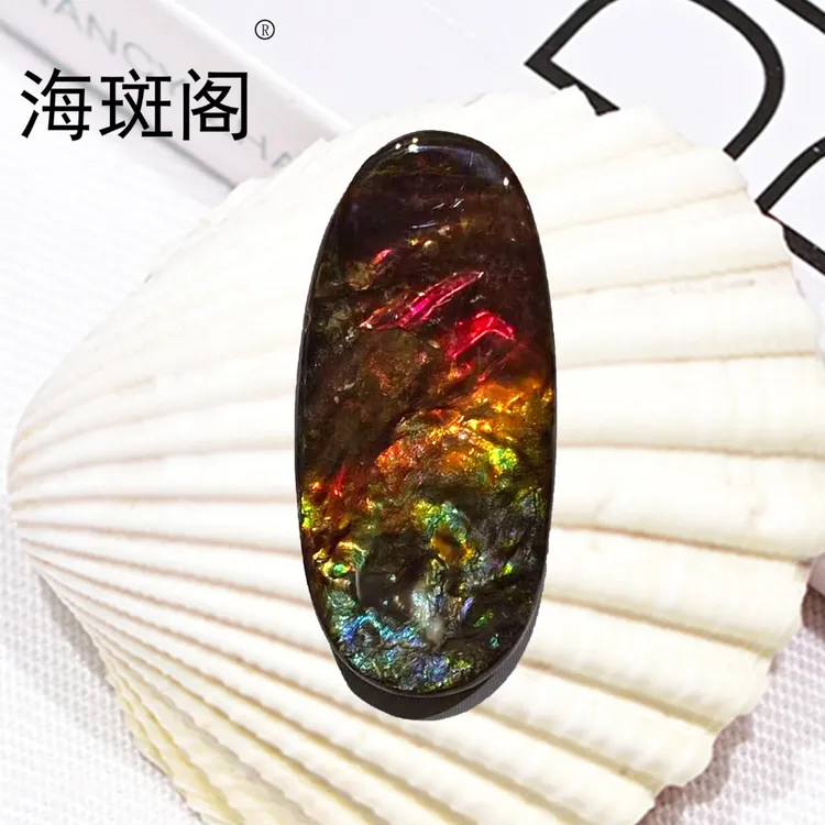 【海斑阁】天然加拿大斑彩宝石有机宝石收藏树脂覆膜裸石DLS-25225