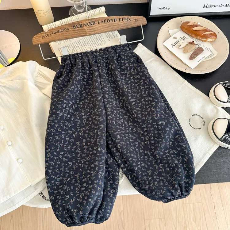 儿童棉布长裤25秋季新品韩国童装森系宽松ins碎花女童洋气灯笼裤