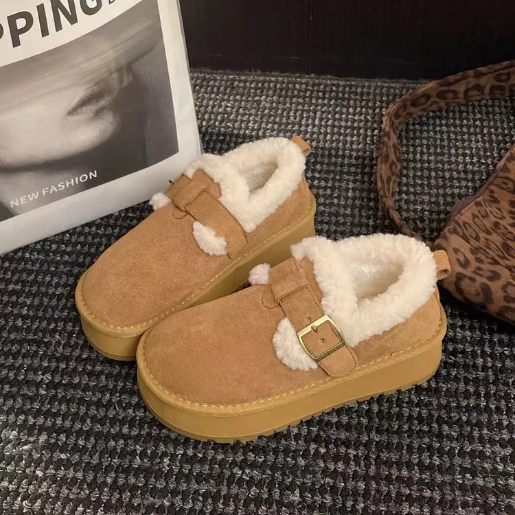 冬日暖洋洋！超穿设计感舒适保暖博肯女鞋8686