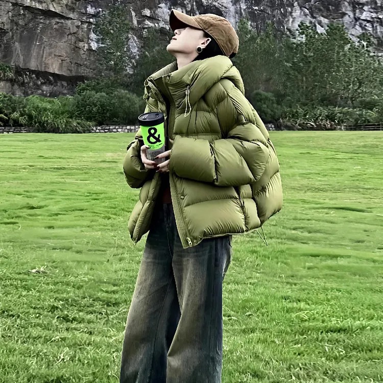 微微 运补6-8【505】休闲风气质面包纯色棉服女2025冬季新款上衣