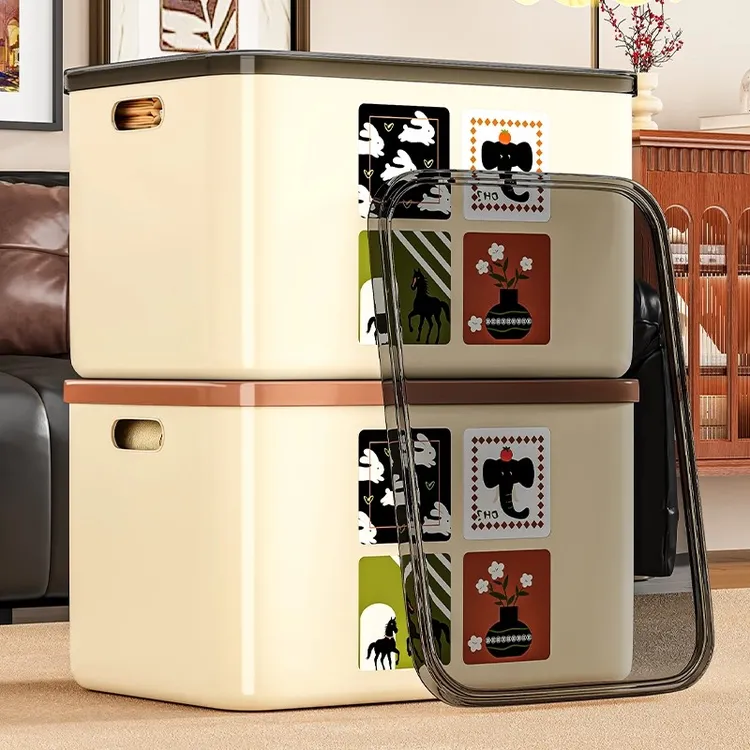 中古风收纳箱零食玩具衣服杂物学生宿舍家用网红风整理筐储物箱子