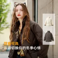 【易打理】三彩2025冬季新款90白鸭绒羽绒服保暖时尚宽松M