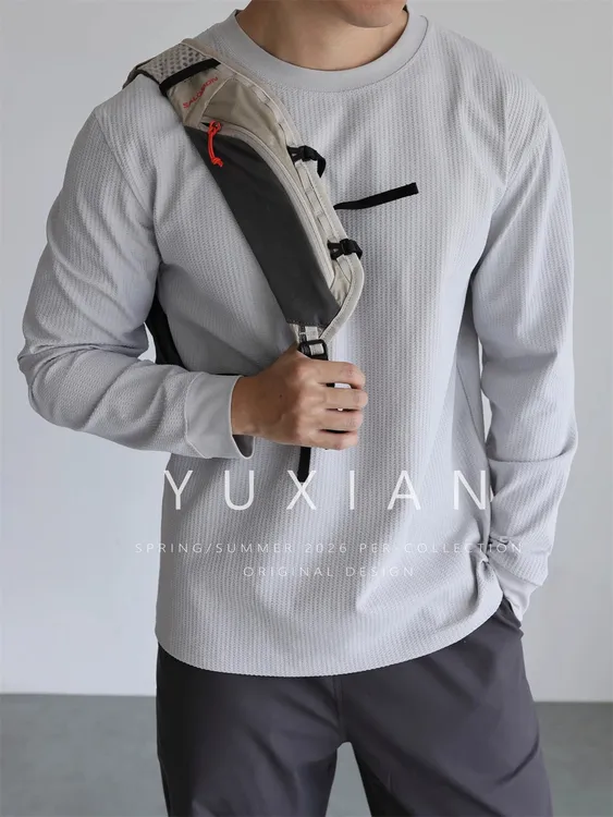 【Solotex"零压"面料】蜂巢轻量吸湿排汗运动弹力抗皱长袖速干T恤