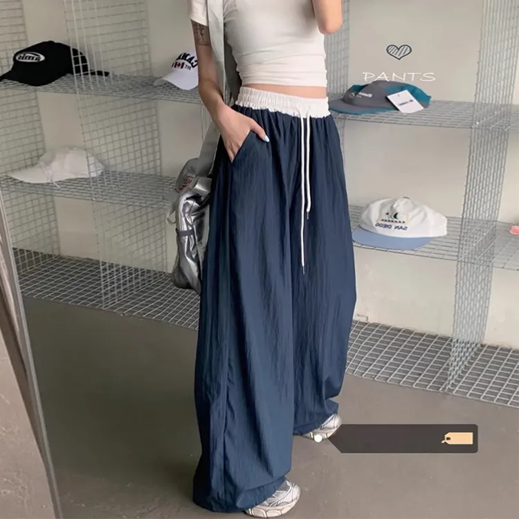 美式高街运动工装裤女款夏季宽松bf慵懒风裤子小个子百搭休闲长裤