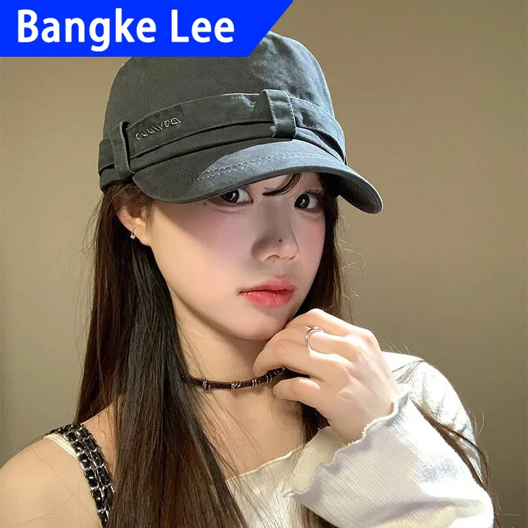 Bangke Lee复古牛仔棒球帽女韩版休闲百搭大头围帽子宽帽檐显脸小