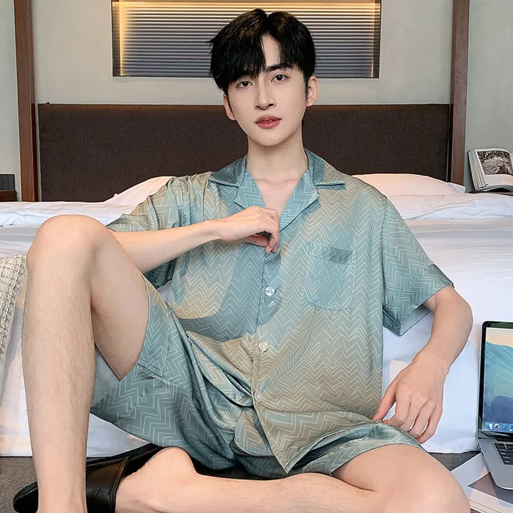 凡客潮流男睡衣男士冰丝短袖夏季家居服凉感大码薄款夏款2025新款