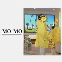 MOMO【随意大版外套】2025新款菱格薄款设计感连帽棉服女宽松百搭