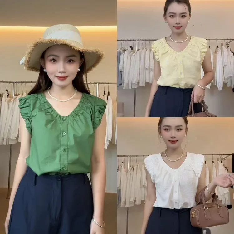 132女装夏季薄款法式显瘦设计感小众上衣