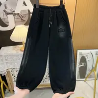 【加绒】简约风~男童秋冬加绒时髦酷帅男孩水洗渐变休闲卫裤10985