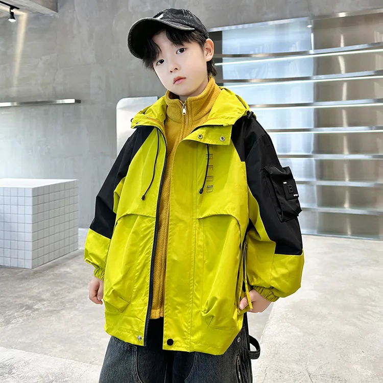 男童秋冬季冲锋衣外套加厚5-15岁中大童可拆卸两件套儿童男孩上衣