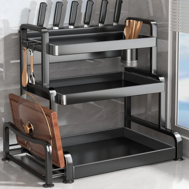 优勤厨房置物架收纳架多功能调料品架厨房盐调味罐台面调料架子