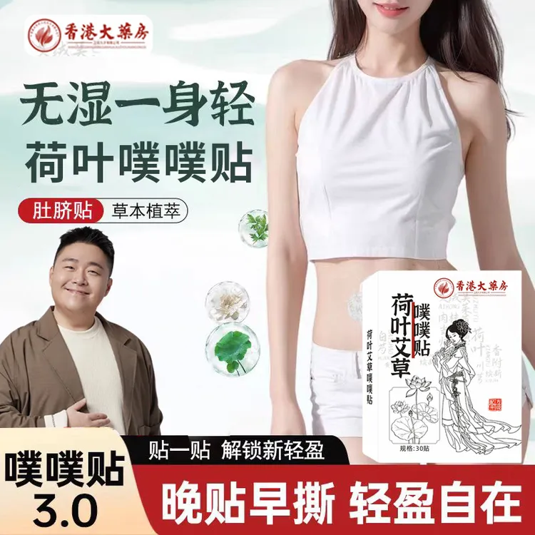 【郝劭文推荐】荷叶艾草噗噗贴陈艾艾绒草本家用安全舒缓穴位腰腹贴