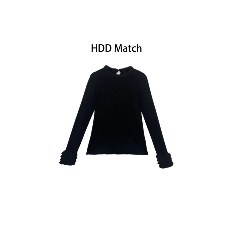 HDD- "花边态度" 天丝+羊毛 女款小众韩版设计花边T恤打底 Y9824