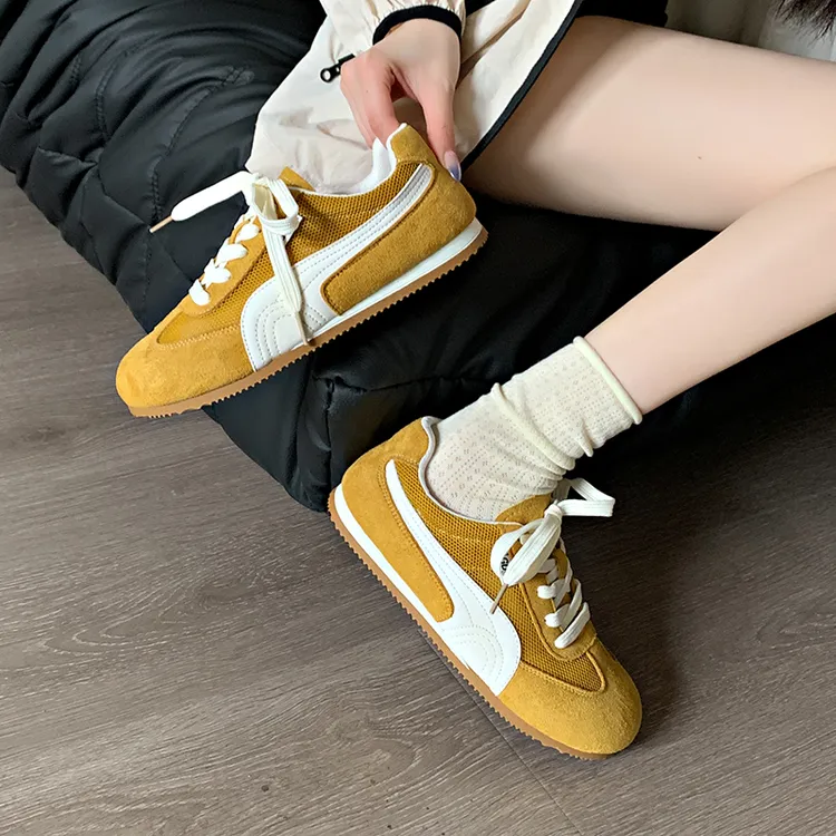 德训鞋女2025春秋季新款平底休闲运动板鞋复古阿甘鞋