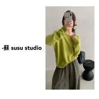 JS2025秋季新款韩系慵懒风针织衫女套头圆领百搭长袖毛衣0945