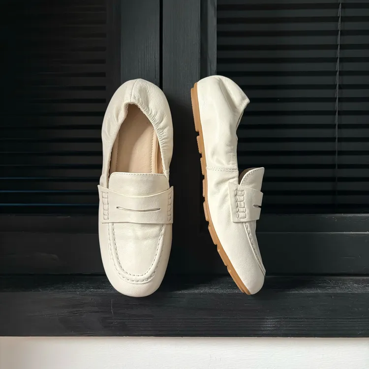 Dannyfrey初秋新款通勤复古风新款极简百搭软皮软底舒适女单鞋