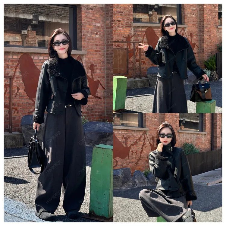 焦思文 冬季时尚休闲洋气百搭皮毛一体外套251011Y2