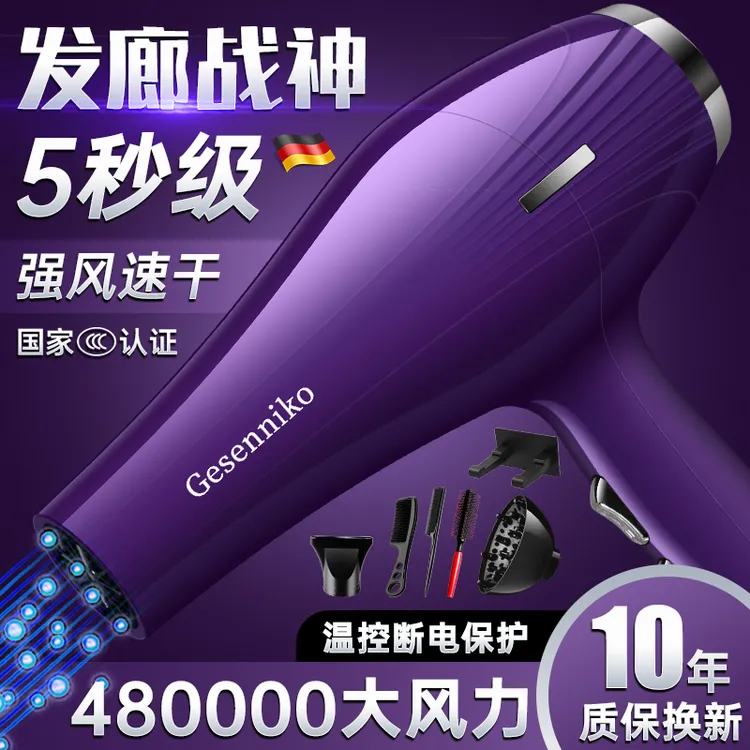 吹风机大功率5000理发店专用3800家用大风力9900负离子发廊速干W